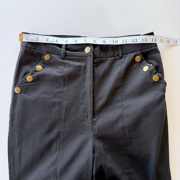NEW SAMPLE Cleobella Brass Snap Pocket Front Slit Sailor Pants in Black Size S - Picture 6 of 7